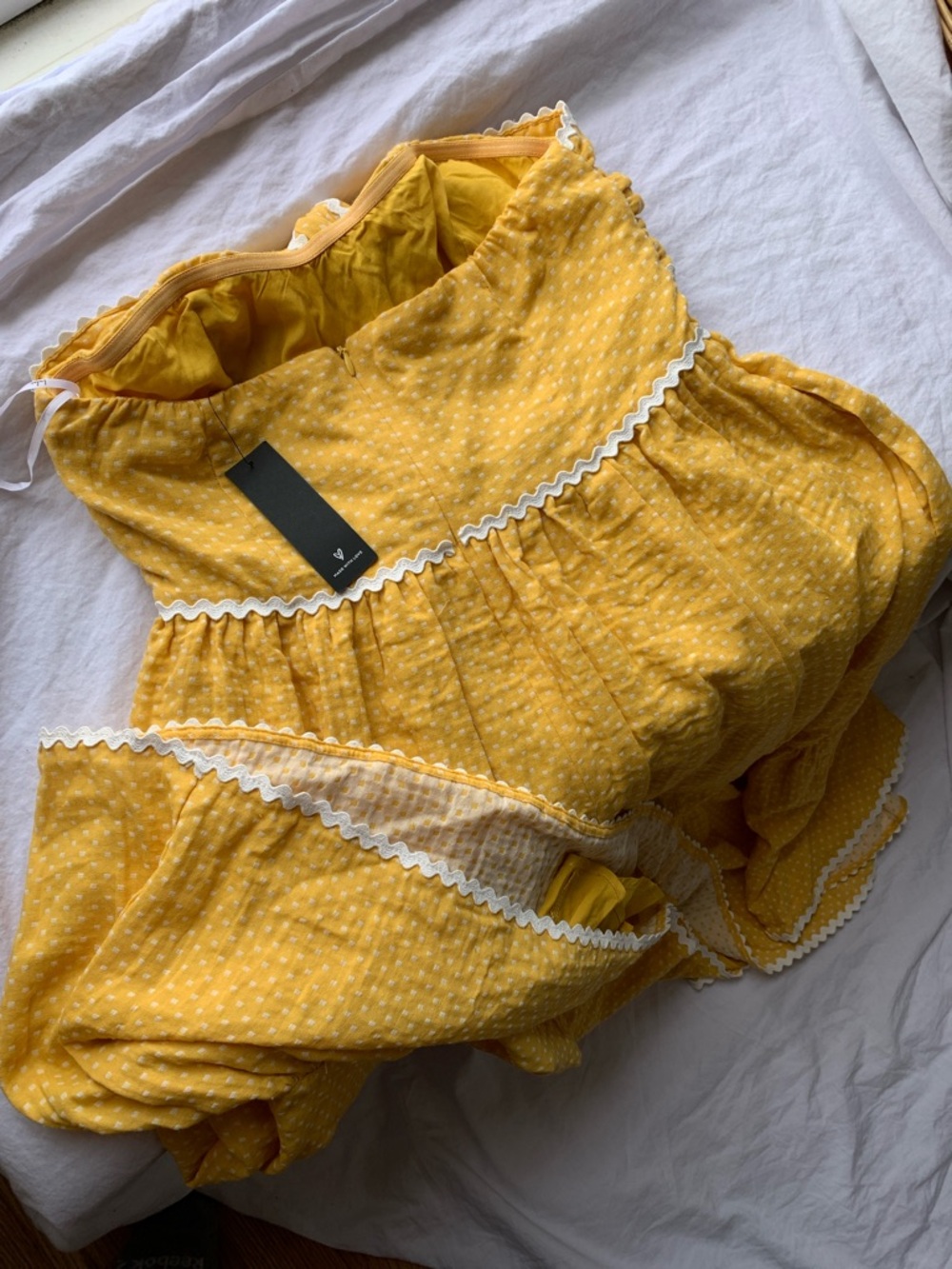 Delightful Design Yellow Polka Dot Midi Dress With Pockets
Lulus. - Picture 12 of 16